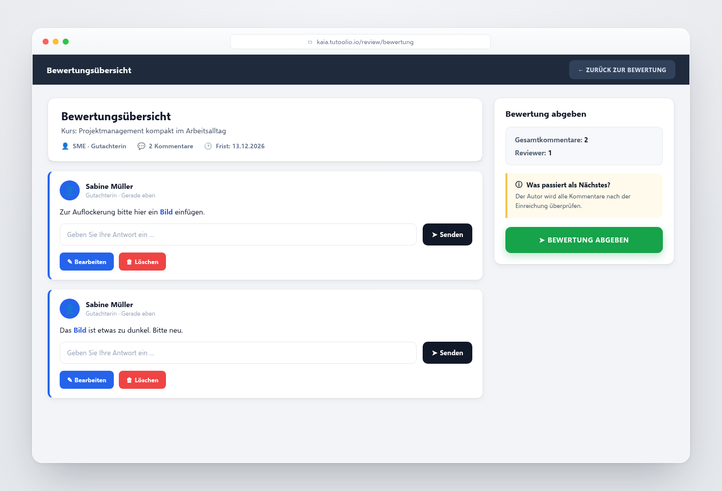 Zusammenarbeit & Review